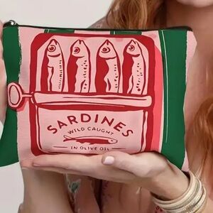 Sardines Graphic Clutch Bag - Huge for Spring/ Summer